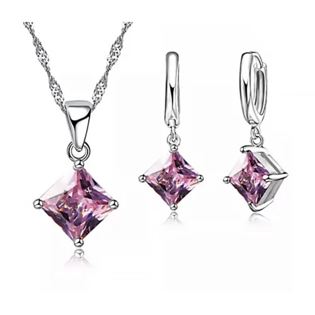 Komplet srebrny 3 części Rosa Diamante