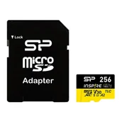 Karty pamięci - Karta pamięci silicon power microsdxc power inspire 256gb v30 uhs-i u3 a2 4k ddr200 170/150mb/s tlc + adapter SP256GBSTXLA2V1NSP - miniaturka - grafika 1