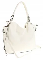 Torebki damskie - HERNAN Modna Torebka Damska Worek Listonoszka na Ramię HB0153 White - miniaturka - grafika 1