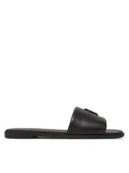 Klapki i japonki damskie - Tommy Hilfiger Klapki Th Logo Hardware Leather Mule FW0FW08806 Czarny - miniaturka - grafika 1