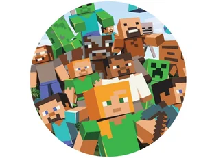 Dekoracyjny opłatek tortowy Minecraft - 20 cm - Ciasta i półprodukty do ciast - miniaturka - grafika 1