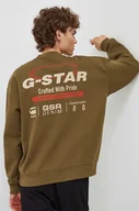 Bluzy męskie - G-Star Raw bluza męska kolor zielony gładka - miniaturka - grafika 1