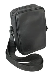 Skórzana Torba Na Ramię Pionowa GRETOS (PL) CZARNA Listonoszka Z Klapką Na Rzep 20 x 13 x 6 [cm] - Torby męskie - miniaturka - grafika 1