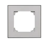 Klawisze i ramki - Kontakt Simon Ramka pojedyncza DUO Simon 55 - aluminium podstawa czarna - miniaturka - grafika 1