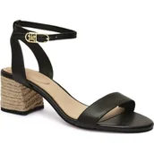 Sandały damskie - Tommy Hilfiger Skórzane sandały na słupku - miniaturka - grafika 1