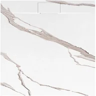 Brodziki prysznicowe - Brodzik kwadratowy biały struktura kamienia smc 90x90 Bazalt Carrara White Rea - miniaturka - grafika 1