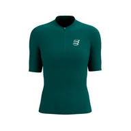 Koszulki sportowe damskie - COMPRESSPORT Koszulka do biegania damska TRAIL RACING POSTURAL SS TOP storm/sugar - miniaturka - grafika 1