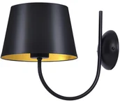 Lampy ścienne - Stylowa lampa ścienna z czarno-złotym abażurem K-4337 z serii SASTO  - miniaturka - grafika 1