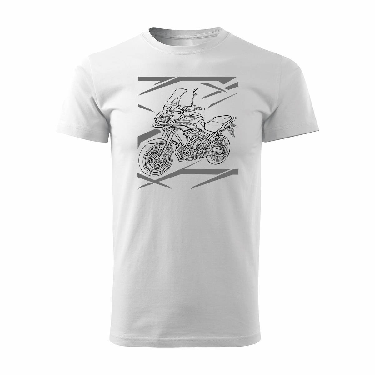 Koszulka motocyklowa z motocyklem na motor Kawasaki Versys 650 KLE 650 męska biała-XL