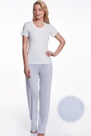 Bielizna nocna - Damska bambusowa piżama EMA XL Jasnoniebieski - miniaturka - grafika 1