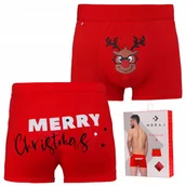 Majtki męskie - Bokserki ŚWIĄTECZNE Majtki Męskie Na Prezent Bawełniane 1 szt. XL MORAJ - miniaturka - grafika 1