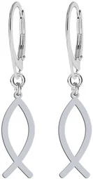 Srebrne kolczyki RYBA ICHTYS - Biżuteria religijna - miniaturka - grafika 1