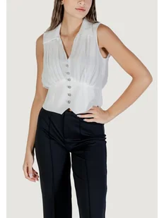Morgan Top 242-OPLI Biały Slim Fit - Koszulki i topy damskie - miniaturka - grafika 1
