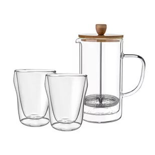 Komplet do napojów zaparzacz i 2 szklanki termiczne double wall Malachit 1000 ml; 2x300 ml - Szklanki - miniaturka - grafika 1