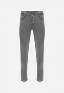 Spodnie męskie - Ciemnoszare Klasyczne Jeansy z Prostymi Nogawkami Calethill - miniaturka - grafika 1