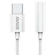 Kable - SAVIO ADAPTER USB-C - MINI JACK 3,5 MM (F) AK-51 - miniaturka - grafika 1