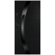 Drzwi zewnętrzne - Isoxa Drzwi zewnętrzne stalowe wejściowe Nero Shadow 68 czarne 90 prawe - miniaturka - grafika 1