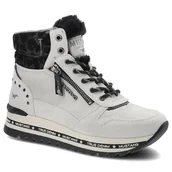 Botki damskie - Błękitne Botki Mustang Damskie Ocieplane Obuwie - miniaturka - grafika 1