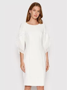 Sukienki - DKNY Sukienka koktajlowa DD0B1141 Biały Regular Fit - grafika 1