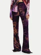 Spodnie damskie - Desigual Spodnie materiałowe Lua 24WWPK05 Fioletowy Slim Fit - miniaturka - grafika 1