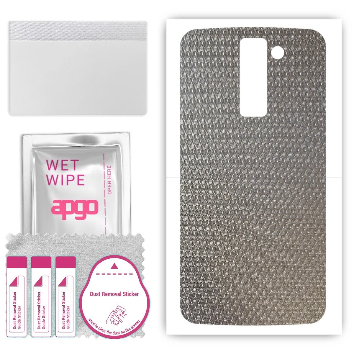 Folia naklejka skórka strukturalna na TYŁ do LG K8 - Aluminium krople - apgo SKINS