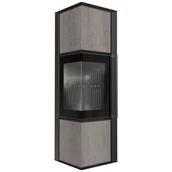 Piece wolnostojące - Piec stalowy TORA/M 8 kW fi 150 NATURALI PIETRA DI SAVOIA GRIGIA czarny - miniaturka - grafika 1