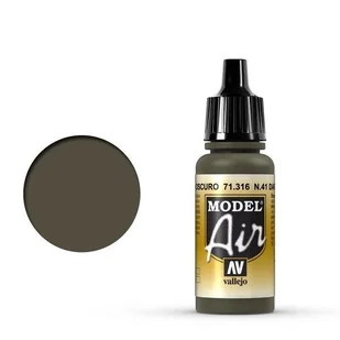 Vallejo Farba akrylowa Model Air - N.41 Dark Olive Drab / 17ml Vallejo 71316 - Kolejki i akcesoria - miniaturka - grafika 2