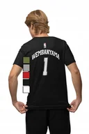 Koszulki męskie - KOSZULKA MĘSKA Z NADRUKIEM NA PLECACH NBA SPURS- VICTOR WEMBANYAMA - M - miniaturka - grafika 1