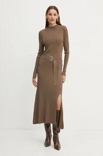 Karl Lagerfeld sukienka kolor brązowy maxi rozkloszowana 246W1321 - Sukienki - miniaturka - grafika 1