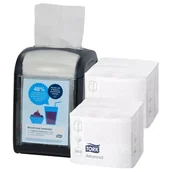 Folia, papier śniadaniowy, serwetki - Zestaw startowy Tork Xpressnap Fit: Pojemnik na serwetki pojemność 168 szt. + 2 bindy serwetek Tork Xpressnap Fit - miniaturka - grafika 1