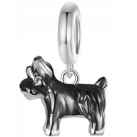 Bransoletki - Charms Zawieszka Charms Pies Czarny Sznaucer Srebro 925 Charmsy Trusky - miniaturka - grafika 1