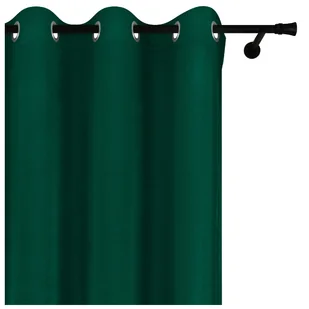 Voppi Zasłona do sypialni i salonu 140 x 260 cm zielona welurowa zasłona na przelotki kółka - Zasłony - miniaturka - grafika 1