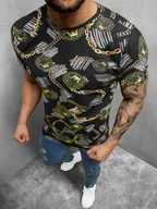 Koszulki męskie - T-Shirt męski czarny OZONEE O/BL2249 - Ozonee - miniaturka - grafika 1