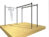 Wyposażenie sportowe i gimnastyczne - UnderFit Drabinka gimnastyczna ogrodowa pozioma z drążkiem OCYNK Street workout UF9885 - miniaturka - grafika 1