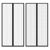 Moskitiery - vidaXL vidaXL Osłona na drzwi moskitiera z rzepem 210 x 100 cm 2 szt Magnet, czarna - miniaturka - grafika 1