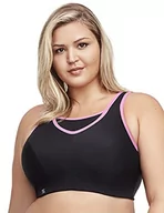 Biustonosze - Glamorise Damski biustonosz sportowy, czarno/różowy, 100G - miniaturka - grafika 1