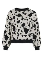 Swetry damskie - Vila Sweter "Tip" w kolorze szaro-czarnym - miniaturka - grafika 1