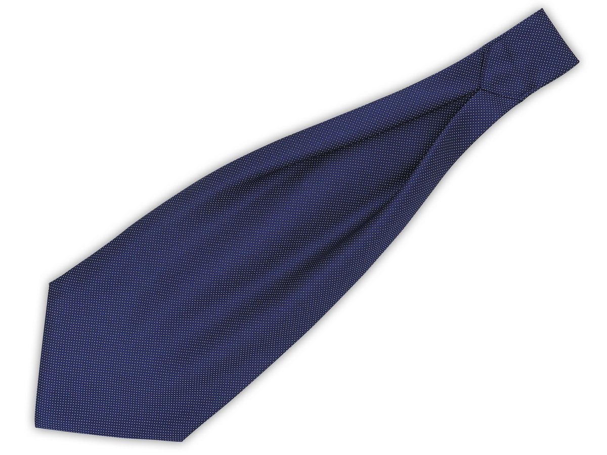 Granatowy fular w białe kropeczki F221