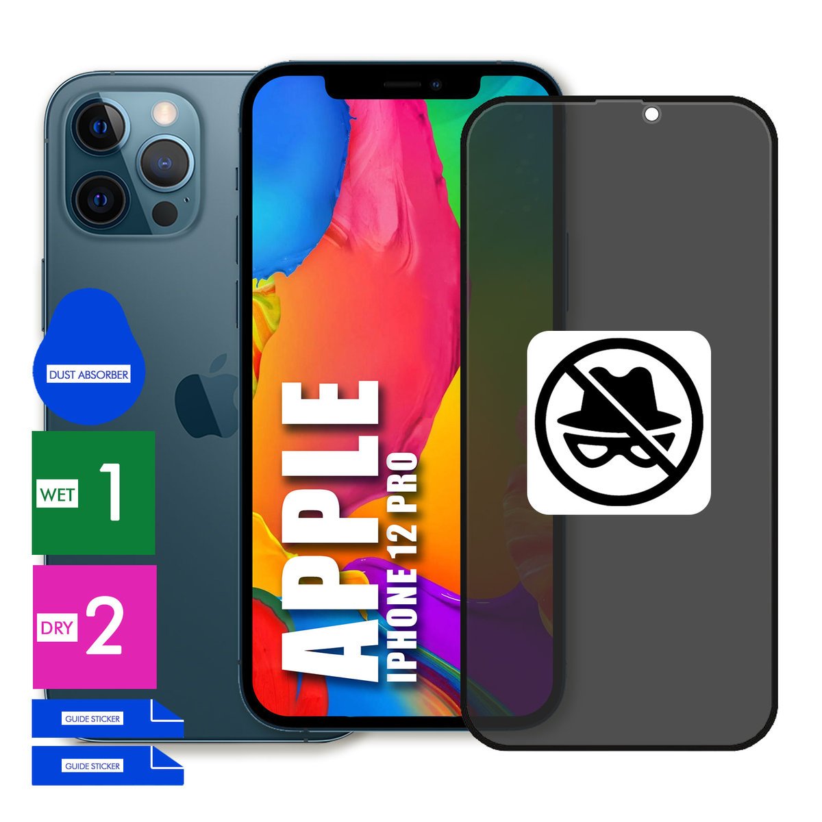 SZKŁO DO APPLE IPHONE 12 PRO PRYWATYZUJĄCE ANTYSZPIEGOWSKIE CAŁY EKRAN 5D