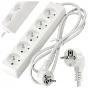 Przedłużacze i rozgałęźniki - Przedłużacz Listwa Zasilająca 5 Gniazd 1,5m 13A 3000W 3*1mm2 Bezpieczny - miniaturka - grafika 1