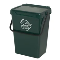 Kosze biurowe - Artplast Kosz plastikowy na śmieci do segregacji, 35 l, ciemnno-zielony BS35/V - miniaturka - grafika 1