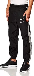 Nike Spodnie męskie M NSW Swoosh Pant WVN, czarny/zielony/biały, S - Spodnie męskie - miniaturka - grafika 1