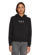 Bluzy damskie - Tommy Hilfiger Bluza Damska Tjw Reg Essential Logo 1 Hoodie Black Dw0Dw12723 Bds Xs - miniaturka - grafika 1