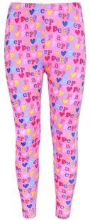 Różowe legginsy dziewczęce, kolorowe napisy Świnka Peppa 7 lat 122 cm - Legginsy - miniaturka - grafika 1