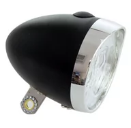 Lampki rowerowe - XC Light, lampa przednia, Retro, 3 diody LED, 3xAAA, czarna - miniaturka - grafika 1