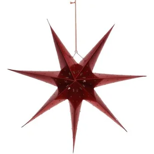 Gwiazda świąteczna papierowa LED czerwona 60 cm - Oświetlenie świąteczne - miniaturka - grafika 1