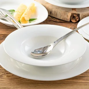 Komplet talerzy porcelanowych na 6 osób PLUS WHITE - Serwisy obiadowe - miniaturka - grafika 1