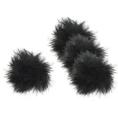 Zabawki dla kotów - Zabawka dla kota futrzana kulka czarna 4 sztuki happet - miniaturka - grafika 1