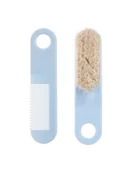 Szczotki do włosów dla dzieci - Canpol babies Szczotka i grzebień dla niemowląt z miękkim z naturalnym włosiem niebieska - miniaturka - grafika 1