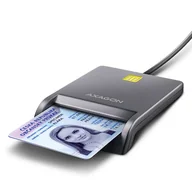 Czytniki kart pamięci - Axagon CRE-SM3T USB Smart card Flat czytnik do kart chipowych Wewnętrzna USB 2.0 Czarny - miniaturka - grafika 1